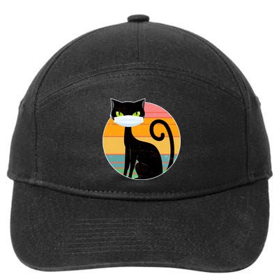 Vintage Quarantine Kitty Mask 7-Panel Snapback Hat