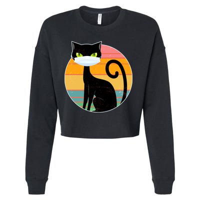 Vintage Quarantine Kitty Mask Cropped Pullover Crew