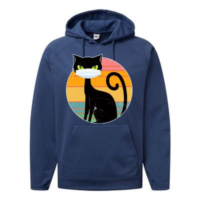 Vintage Quarantine Kitty Mask Performance Fleece Hoodie