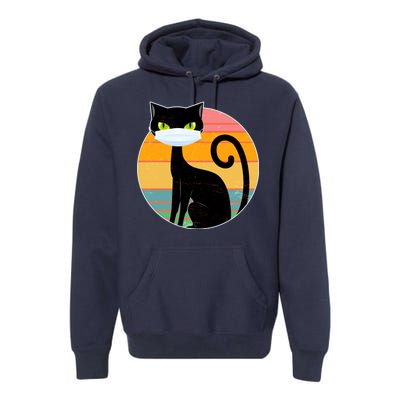 Vintage Quarantine Kitty Mask Premium Hoodie