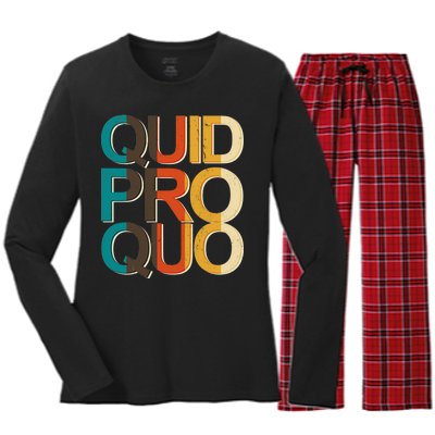 Vintage Quid Pro Quo Women's Long Sleeve Flannel Pajama Set 