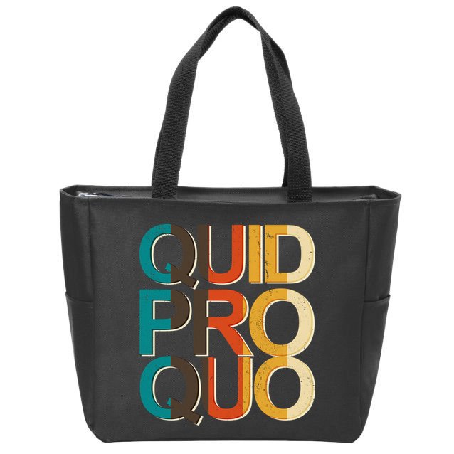 Vintage Quid Pro Quo Zip Tote Bag