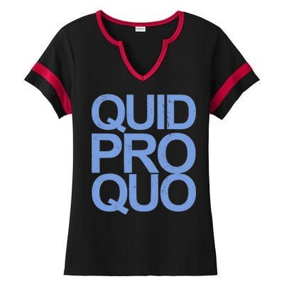 Vintage Quid Pro Quo Funny Ladies Halftime Notch Neck Tee