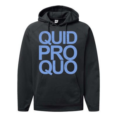 Vintage Quid Pro Quo Funny Performance Fleece Hoodie