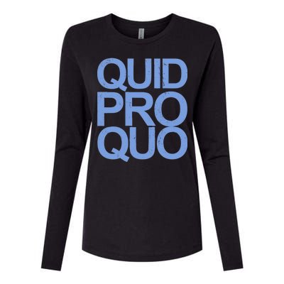 Vintage Quid Pro Quo Funny Womens Cotton Relaxed Long Sleeve T-Shirt