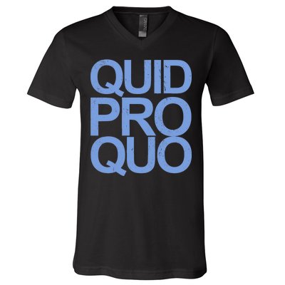 Vintage Quid Pro Quo Funny V-Neck T-Shirt