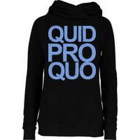 Vintage Quid Pro Quo Funny Womens Funnel Neck Pullover Hood