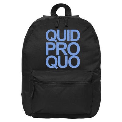 Vintage Quid Pro Quo Funny 16 in Basic Backpack