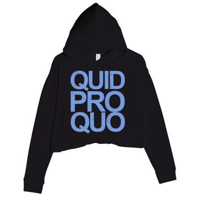 Vintage Quid Pro Quo Funny Crop Fleece Hoodie