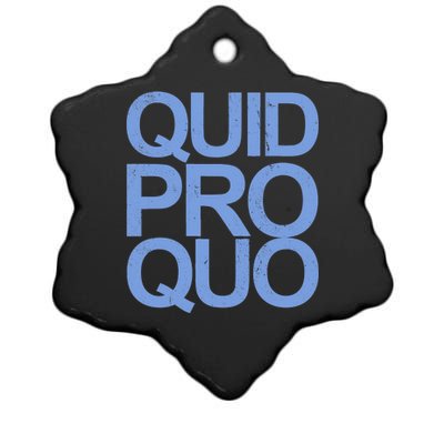 Vintage Quid Pro Quo Funny Ceramic Star Ornament