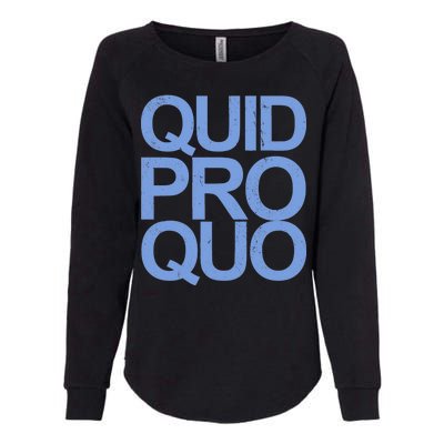 Vintage Quid Pro Quo Funny Womens California Wash Sweatshirt