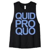 Vintage Quid Pro Quo Funny Women's Racerback Cropped Tank