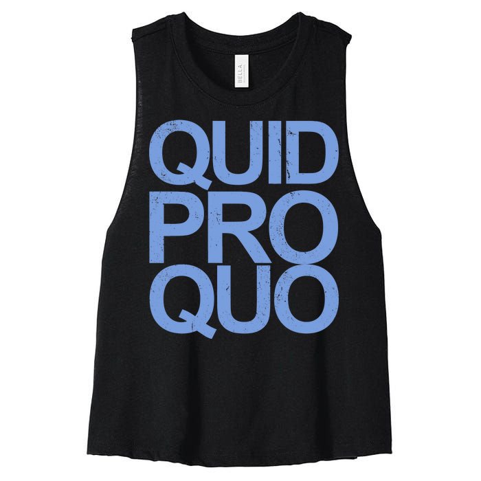 Vintage Quid Pro Quo Funny Women's Racerback Cropped Tank