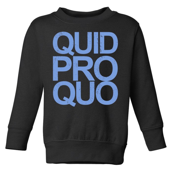 Vintage Quid Pro Quo Funny Toddler Sweatshirt