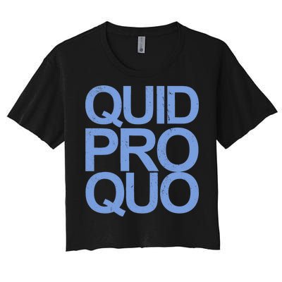 Vintage Quid Pro Quo Funny Women's Crop Top Tee