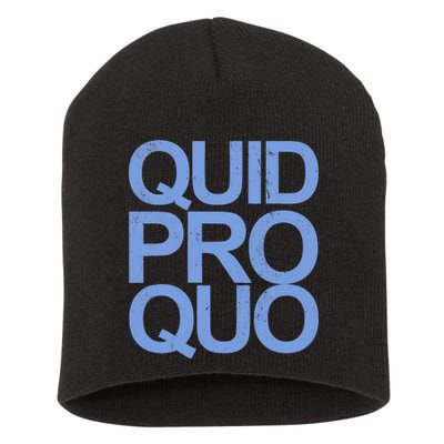 Vintage Quid Pro Quo Funny Short Acrylic Beanie