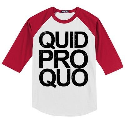 Vintage Quid Pro Quo Funny Kids Colorblock Raglan Jersey