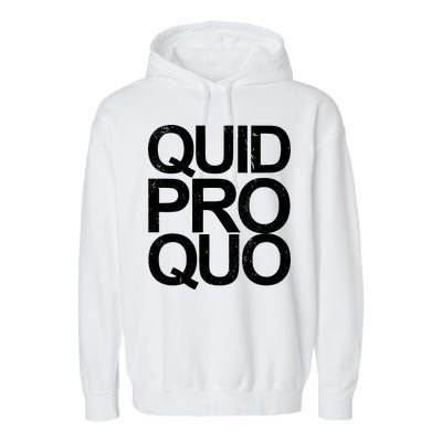 Vintage Quid Pro Quo Funny Garment-Dyed Fleece Hoodie