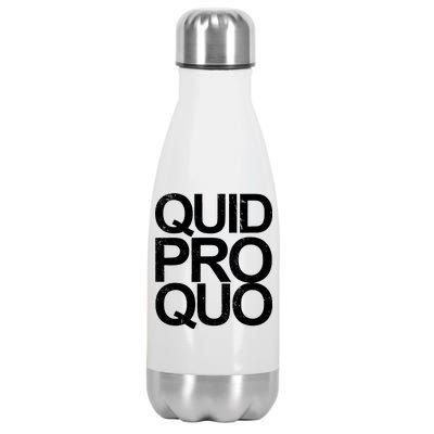 Vintage Quid Pro Quo Funny Stainless Steel Insulated Water Bottle