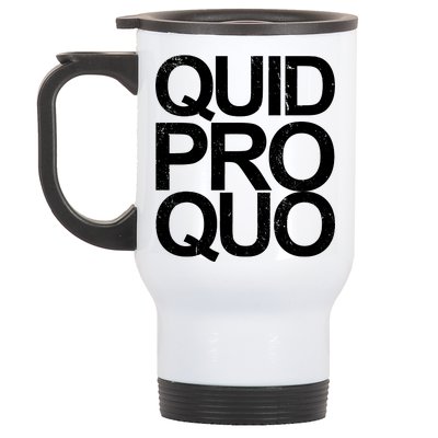 Vintage Quid Pro Quo Funny Stainless Steel Travel Mug