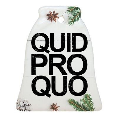 Vintage Quid Pro Quo Funny Ceramic Bell Ornament