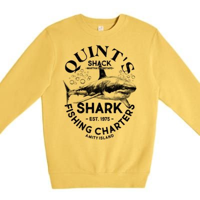 Vintage Quint's Shack Shark Fishing Charters Est 1975 Premium Crewneck Sweatshirt