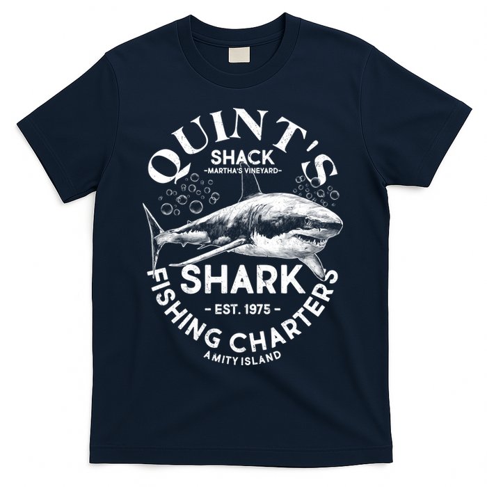 Vintage Quint's Shack Shark Fishing Charters Est 1975 T-Shirt