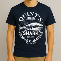 Vintage Quint's Shack Shark Fishing Charters Est 1975 T-Shirt