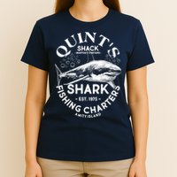 Vintage Quint's Shack Shark Fishing Charters Est 1975 T-Shirt