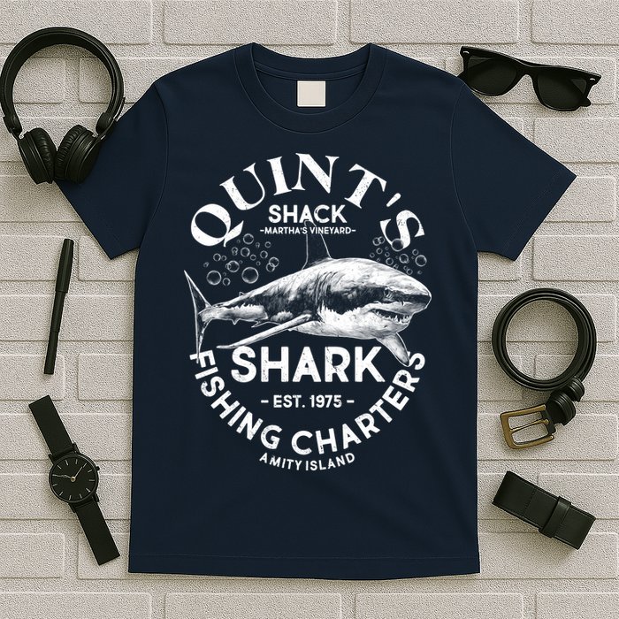 Vintage Quint's Shack Shark Fishing Charters Est 1975 T-Shirt