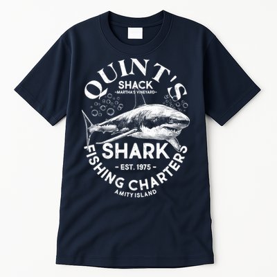 Vintage Quint's Shack Shark Fishing Charters Est 1975 Tall T-Shirt