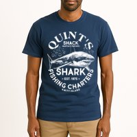 Vintage Quint's Shack Shark Fishing Charters Est 1975 Tall T-Shirt