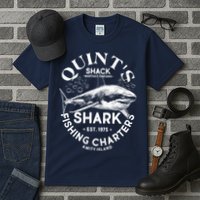 Vintage Quint's Shack Shark Fishing Charters Est 1975 Tall T-Shirt