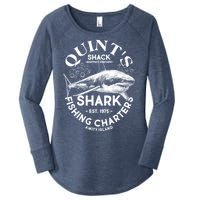 Vintage Quint's Shack Shark Fishing Charters Est 1975 Women's Perfect Tri Tunic Long Sleeve Shirt