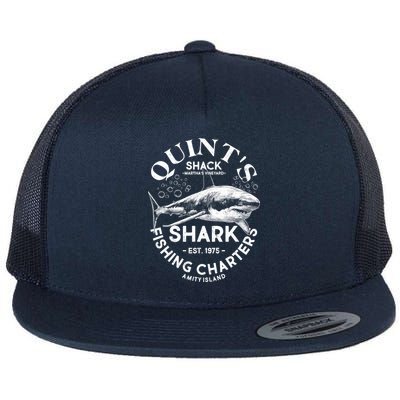 Vintage Quint's Shack Shark Fishing Charters Est 1975 Flatbill Hat