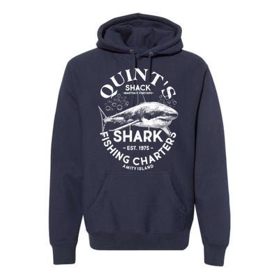 Vintage Quint's Shack Shark Fishing Charters Est 1975 Premium Hoodie