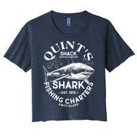 Vintage Quint's Shack Shark Fishing Charters Est 1975 Women's Crop Top Tee