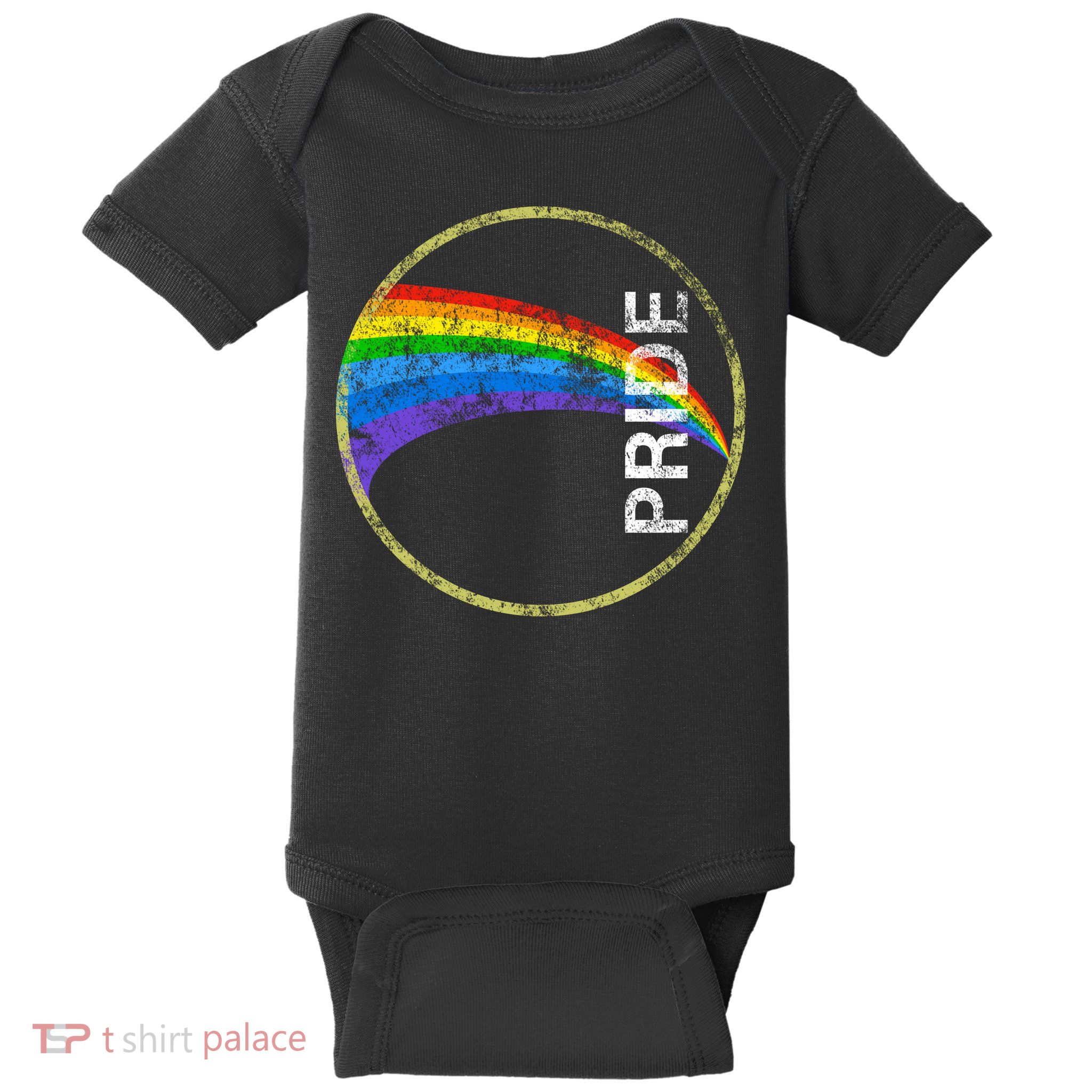 Vintage Rainbow Gay Pride Baby Bodysuit