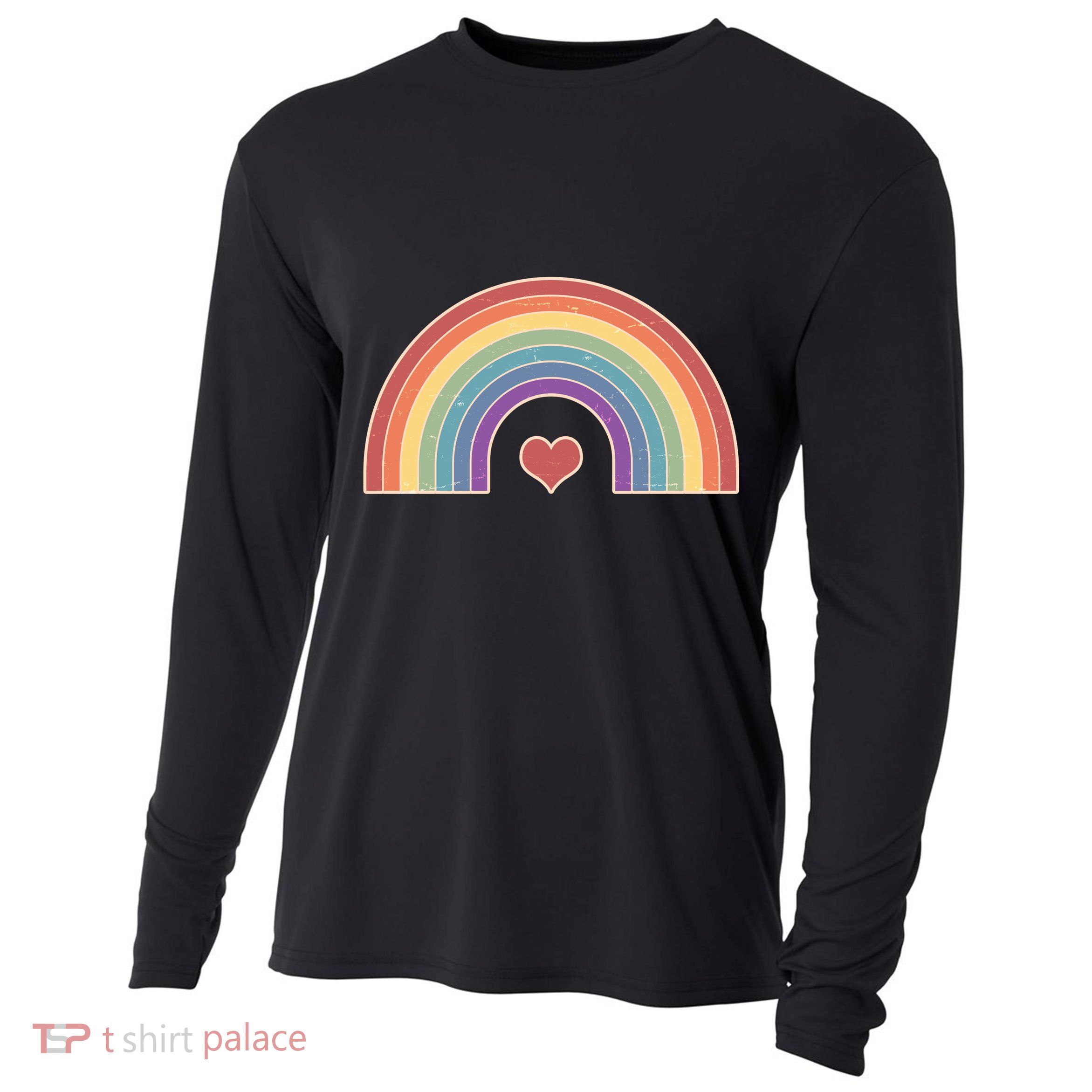 Vintage Rainbow Pride LGBTQ Cooling Performance Long Sleeve Crew