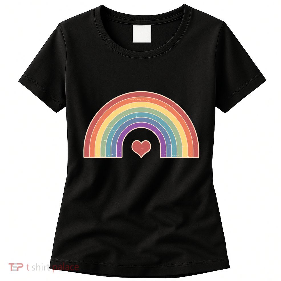 Vintage Rainbow Pride LGBTQ Womens T-Shirt