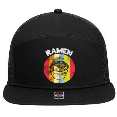 Vintage Ramen 7 Panel Mesh Trucker Snapback Hat