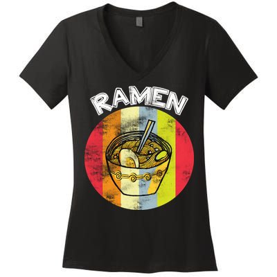Vintage Ramen Women's V-Neck T-Shirt