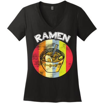 Vintage Ramen Women's V-Neck T-Shirt