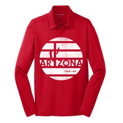 Vintage Red for Ed Arizona Cactus Silk Touch Performance Long Sleeve Polo