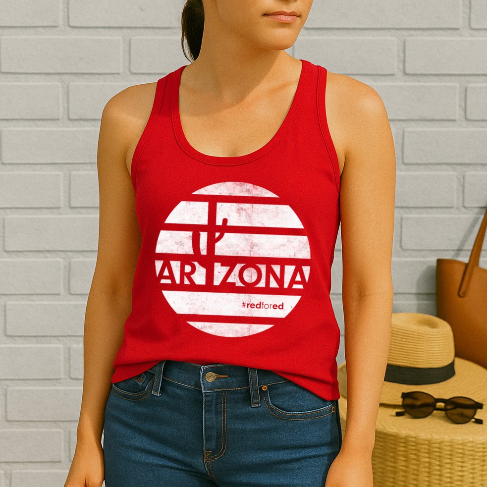 Vintage Red for Ed Arizona Cactus Womens Tank Top
