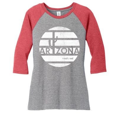 Vintage Red for Ed Arizona Cactus Women's Tri-Blend 3/4-Sleeve Raglan Shirt