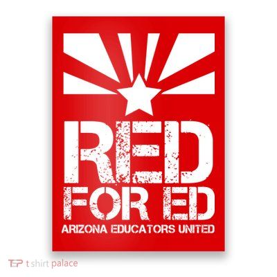 Vintage Red For Ed Arizona Teacher Flag Poster