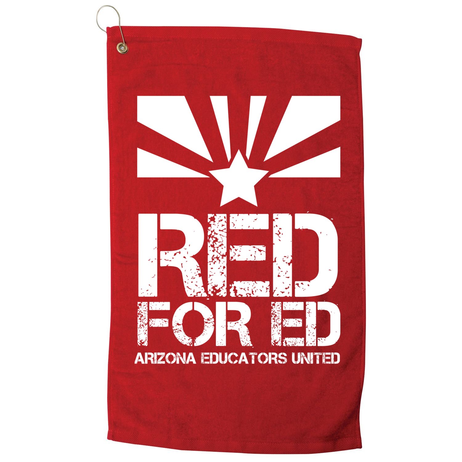 Vintage Red For Ed Arizona Teacher Flag Golf Towel
