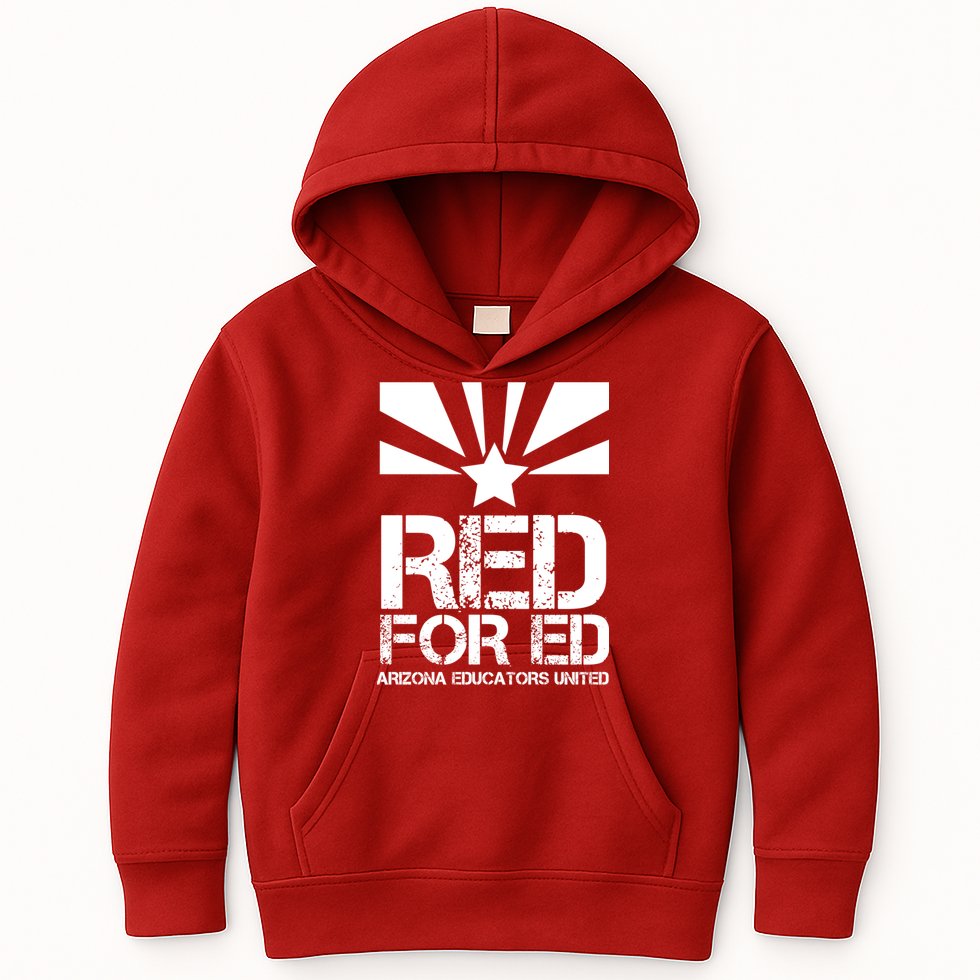 Vintage Red For Ed Arizona Teacher Flag Kids Hoodie