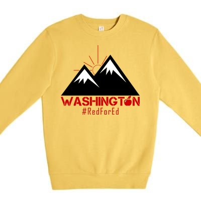 Vintage Red for Ed Washington State Mountains Premium Crewneck Sweatshirt